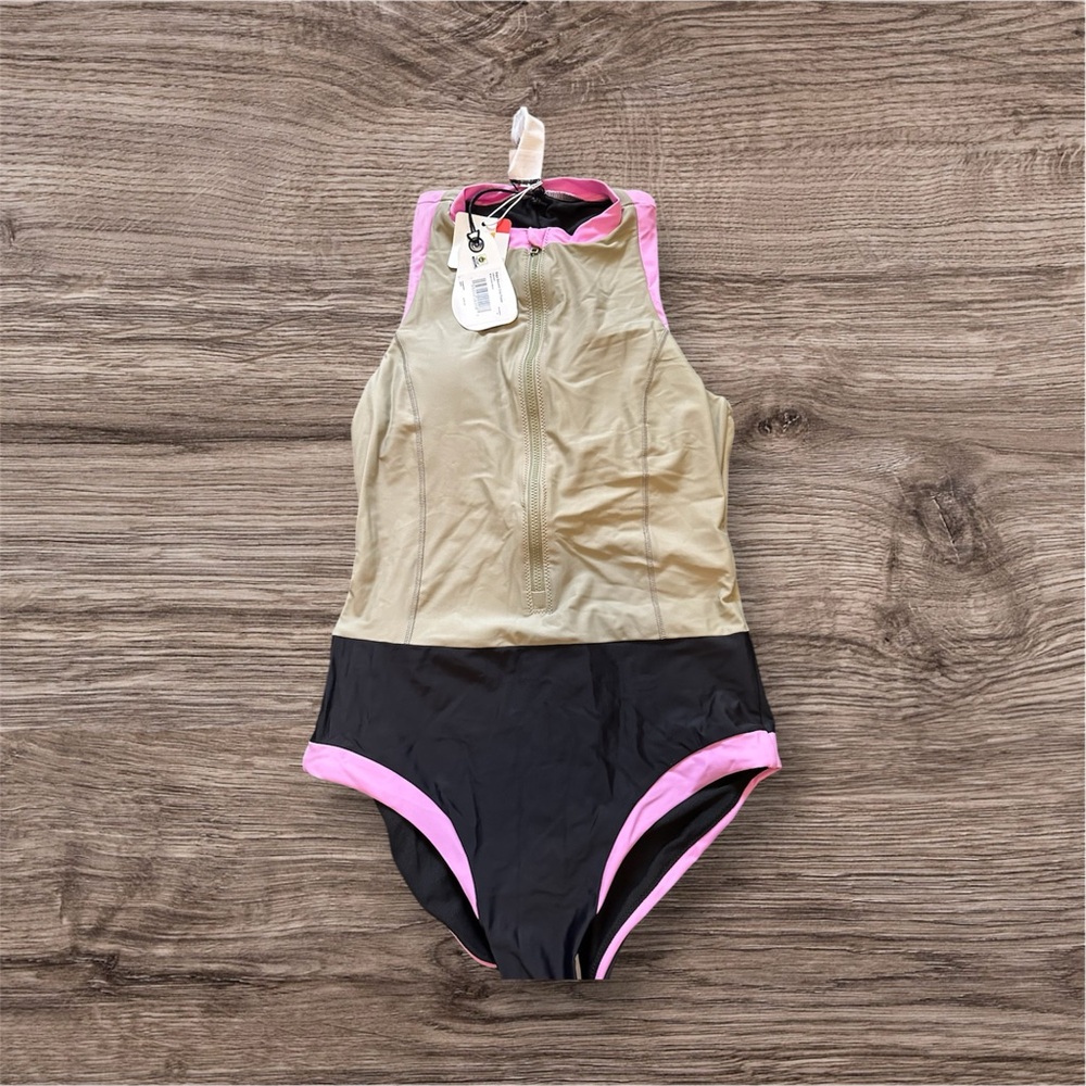 Prana Baja Bound One Piece Color Block Swimsuit
